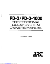 Art PD-3 Owner's Manual