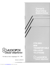 Audiovox CTR-1900 Owner Operating Instructions