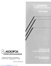 Audiovox CTX-3300 Owner Operating Instructions