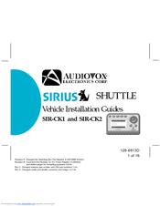 Audiovox Sirius Shuttle SIR-CK1 Installation Manual
