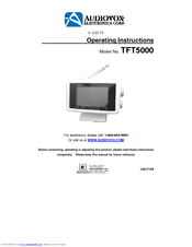 Audiovox TFT5000 Operating Instructions Manual