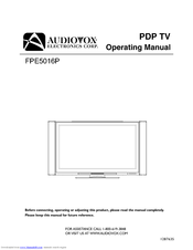 Audiovox FPE5016P Operation Manual