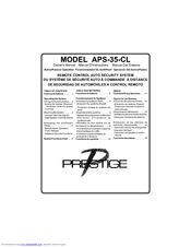 Audiovox Prestige APS-35-CL Owner's Manual