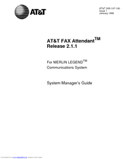 AT&T Merlin Legend 2500 YMGK System Manager's Manual