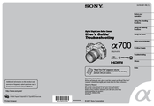 Sony A700K - Alpha 12.24MP Digital SLR Camera User's And Troubleshooting Manual
