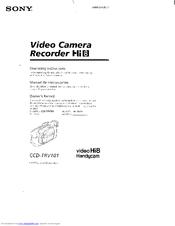 Sony CCD-TRV101 - Video Camera Recorder Hi8&trade Operating Instructions Manual
