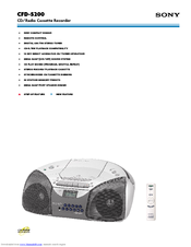 Sony CFD-S200 - Cd Radio Cassette-corder Specifications