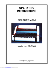 Banner American BA-FS43 Operating Instructions Manual