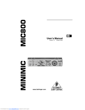 Behringer Minimic Mic800 User Manual
