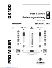 Behringer PRO MIXER DX100 User Manual