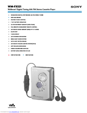 Sony WM-FX521 - Walkman Specifications