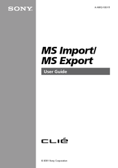 Sony PEG-N610C MS Import/MS Export User Manual