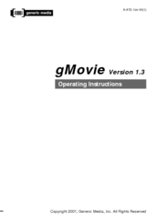 Generic Media gMovie 1.3 Operating Instructions Manual