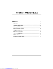 Biostar 865G MICRO 775 Bios Setup Manual