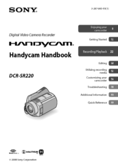 Sony DCR-SR220D - 120gb Hard Disk Drive Handycam Camcorder Handbook