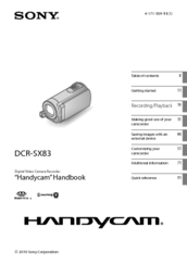 Sony Handycam DCR-SX83E Handbook