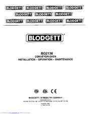 Blodgett BG2136 Double Installation And Operation Manual