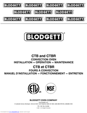 Blodgett CTBR SERIES Installation & Operation Manual