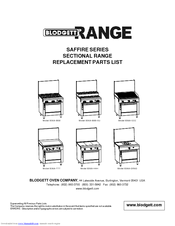 Blodgett Saffire B36A-GGG Replacement Parts List Manual