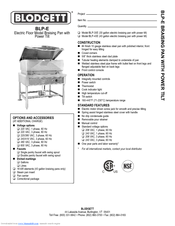 Blodgett BLP-30E Specifications