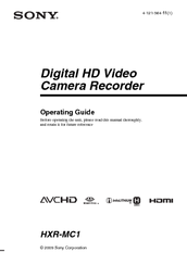 Sony HXR-MC1 Brochure Operating Manual