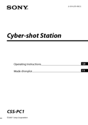 Sony Cyber-shot Station CSS-PC1 Operating Instructions Manual