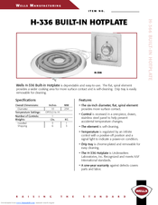 Wells H-336 Specifications