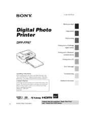 Sony DPP-FP97 Operating Instructions Manual
