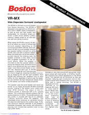 Boston Acoustics VR-MX Brochure & Specs