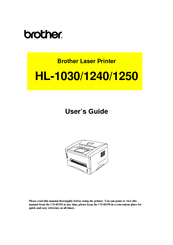 Brother HL 1250 - HL B/W Laser Printer User Manual