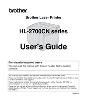 Brother 2700CN - HL Color Laser Printer User Manual