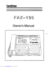 Brother FAX-195 Owner's Manual