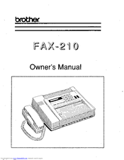 Brother FAX-210 Owner's Manual
