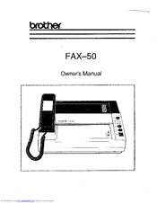 Brother FAX-50 Owner's Manual