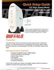 Buffalo AirStation WBR2-G54S Quick Setup Manual