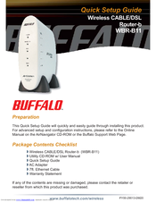 Buffalo AirStation WBR-B11 Quick Setup Manual