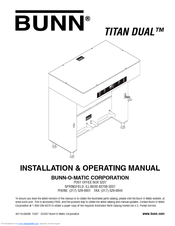 Bunn TITAN SINGLE Installation And Operating Manual