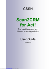 CSSN Scan2CRM for Act! User Manual