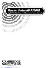 Cambridge Soundworks NEWTON HD P300HD User Manual