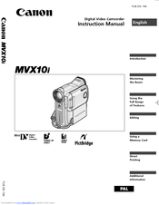 Canon MVX10 Instruction Manual