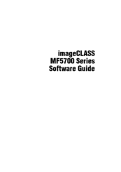 Canon MF5750 - ImageCLASS B/W Laser Software Manual