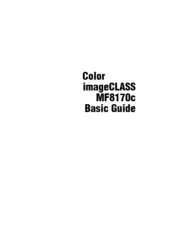 Canon Color imageCLASS MF8170c Basic Manual
