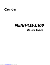 Canon MultiPASS C100 User Manual