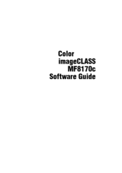 Canon Color imageCLASS MF8170c Software Manual