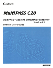 Canon MultiPASS C20 Software User's Manual