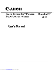 Canon MultiPASS C545 User Manual