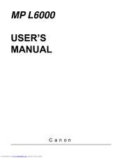 Canon MultiPASS L6000 User Manual