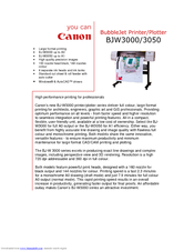 Canon BJ-W3000 Specifications