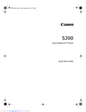 Canon BJC-S200 Quick Start Manual