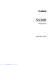 Canon BJC-S530D Quick Start Manual